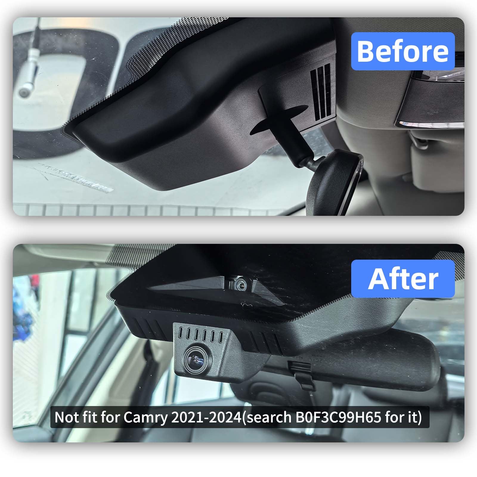 Fuvymyt Front 4K Dash Cam For Toyota Camry 2025,Hybrid Le Se Xse Xle,Easy Installation,Oem-Style,Collision Detection,Loop Record